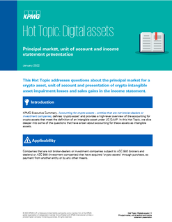 Hot Topic: Digital assets - Principal market, unit of account and income statement presentation