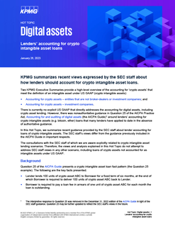Hot Topic: Digital assets - Lenders’ accounting for crypto intangible asset loans (January 26, 2023)